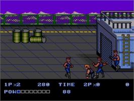 In game image of Double Dragon II - The Revenge on the Sega Nomad.