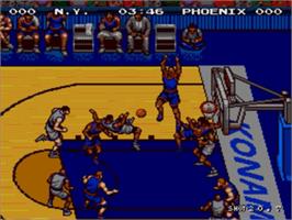 In game image of Double Dribble: The Playoff Edition on the Sega Nomad.