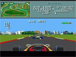 In game image of F1 on the Sega Nomad.