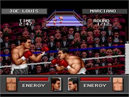 In game image of Greatest Heavyweights on the Sega Nomad.