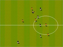 In game image of International Sensible Soccer on the Sega Nomad.