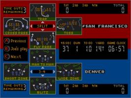 In game image of Joe Montana Football on the Sega Nomad.