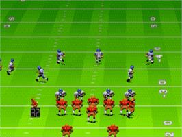 In game image of John Madden Football on the Sega Nomad.