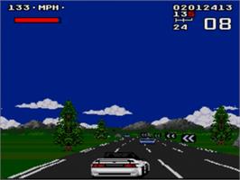 In game image of Lotus Turbo Challenge 2 on the Sega Nomad.