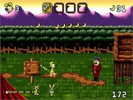 In game image of Marsupilami on the Sega Nomad.