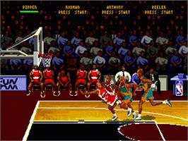 In game image of NBA Hang Time on the Sega Nomad.