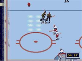 In game image of NHL All-Star Hockey '95 on the Sega Nomad.