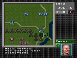 In game image of Operation Europe: Path to Victory 1939-45 on the Sega Nomad.