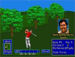 In game image of PGA European Tour on the Sega Nomad.