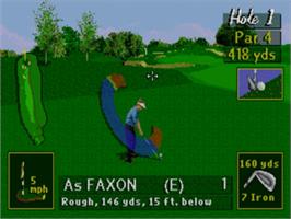 In game image of PGA Tour '96 on the Sega Nomad.