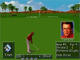 In game image of PGA Tour Golf 3 on the Sega Nomad.