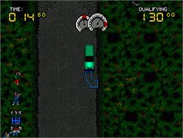 In game image of Power Drive on the Sega Nomad.