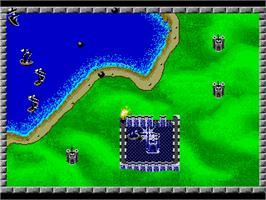 In game image of Rampart on the Sega Nomad.