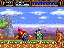 In game image of Rocket Knight Adventures on the Sega Nomad.