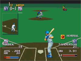In game image of Sports Talk Baseball on the Sega Nomad.