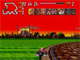 In game image of Street Racer on the Sega Nomad.
