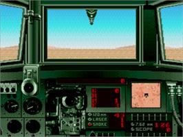 In game image of Super Battletank: War in the Gulf on the Sega Nomad.