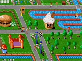 In game image of Theme Park on the Sega Nomad.