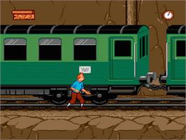 In game image of Tintin in Tibet on the Sega Nomad.