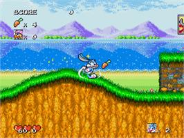 In game image of Tiny Toon Adventures: Acme All-Stars on the Sega Nomad.