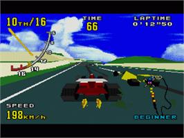 In game image of Virtua Racing on the Sega Nomad.