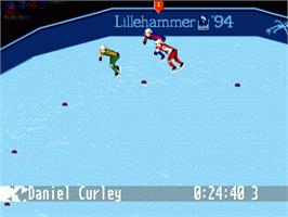In game image of Winter Olympics: Lillehammer '94 on the Sega Nomad.
