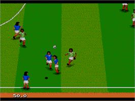 In game image of World Championship Soccer 2 on the Sega Nomad.