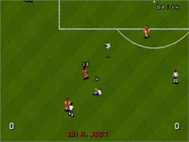 In game image of World Cup USA '94 on the Sega Nomad.