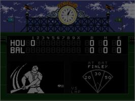 In game image of World Series Baseball '95 on the Sega Nomad.