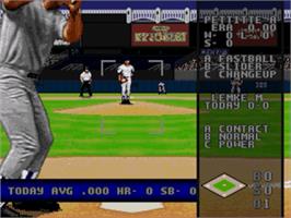 In game image of World Series Baseball '98 on the Sega Nomad.