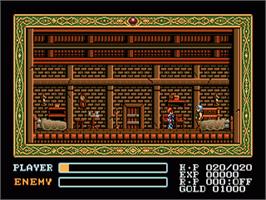 In game image of Ys III: Wanderers from Ys on the Sega Nomad.
