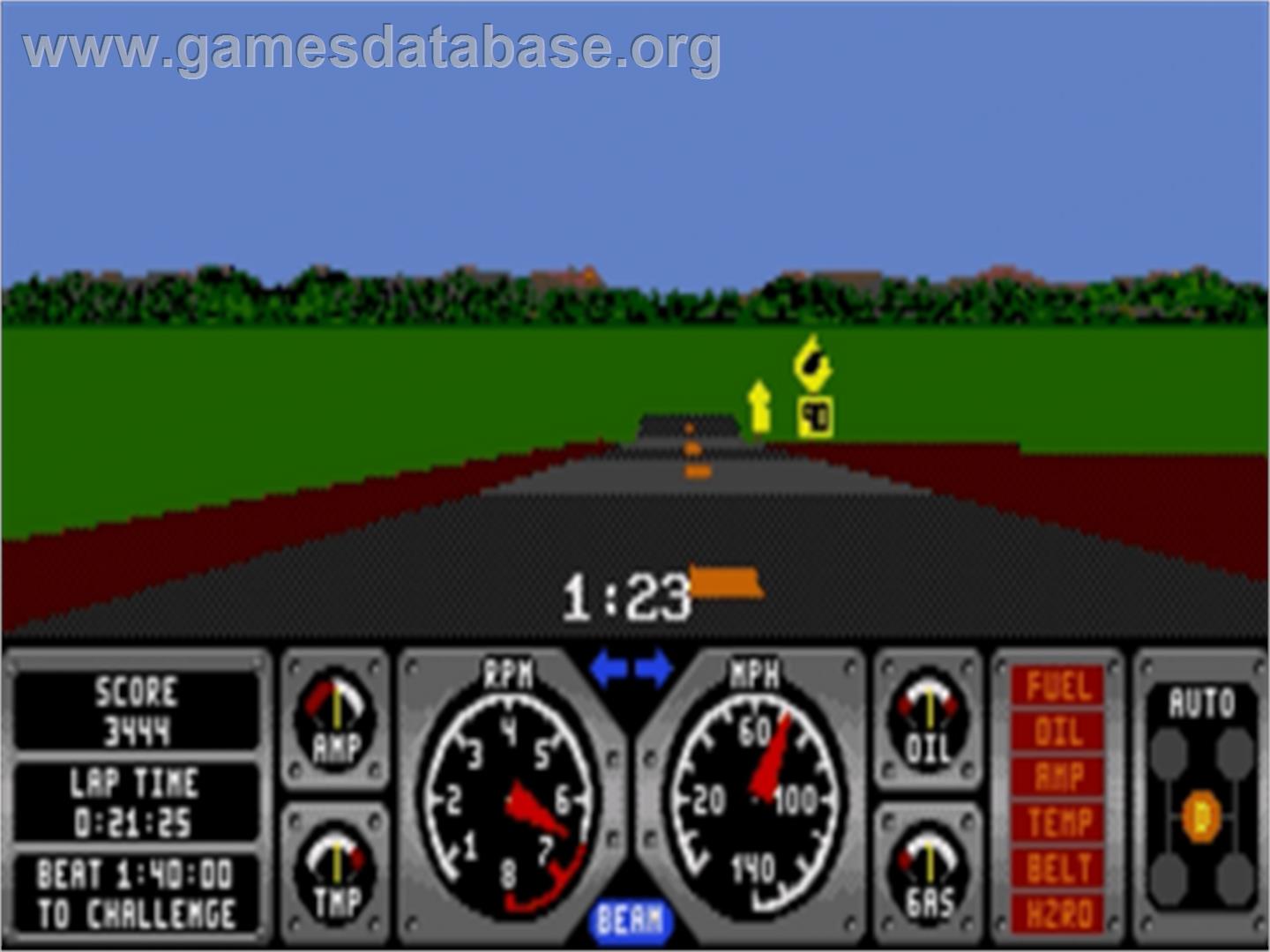Hard Drivin' - Sega Nomad - Artwork - In Game