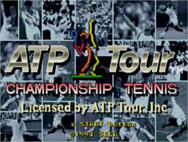 Title screen of ATP Tour Championship Tennis on the Sega Nomad.