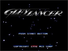 Title screen of Advanced Busterhawk Gleylancer on the Sega Nomad.