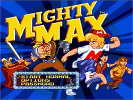 Title screen of Adventures of Mighty Max, The on the Sega Nomad.