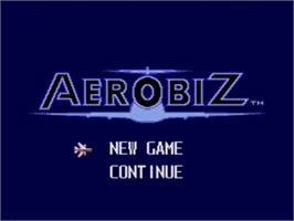 Title screen of Aerobiz on the Sega Nomad.