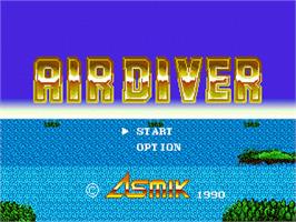 Title screen of Air Diver on the Sega Nomad.
