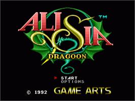 Title screen of Alisia Dragoon on the Sega Nomad.