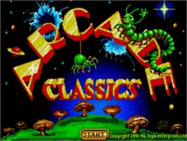 Title screen of Arcade Classics on the Sega Nomad.