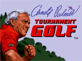 Title screen of Arnold Palmer Tournament Golf on the Sega Nomad.