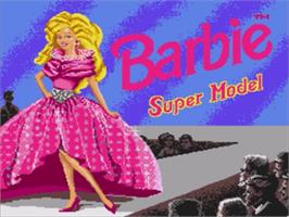Title screen of Barbie Super Model on the Sega Nomad.