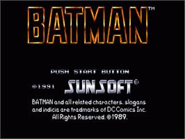 Title screen of Batman: The Video Game on the Sega Nomad.