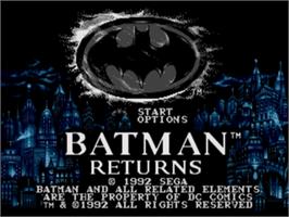 Title screen of Batman Returns on the Sega Nomad.