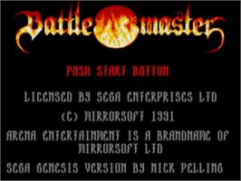 Title screen of Battle Master on the Sega Nomad.