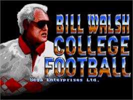 Title screen of Bill Walsh College Football on the Sega Nomad.