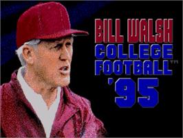 Title screen of Bill Walsh College Football 95 on the Sega Nomad.