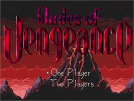 Title screen of Blades of Vengeance on the Sega Nomad.