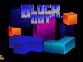 Title screen of Blockout on the Sega Nomad.