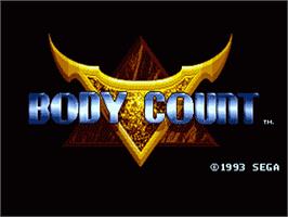 Title screen of Body Count on the Sega Nomad.