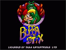 Title screen of Bubba 'n' Stix on the Sega Nomad.